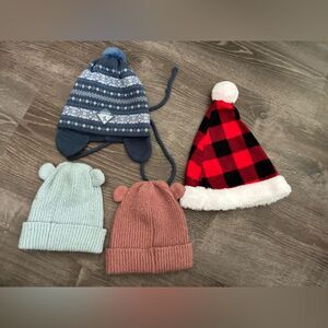 Kids Baby’s Boys Winter Snow Hat Set - Bear Ears, Ear Flap, Santa